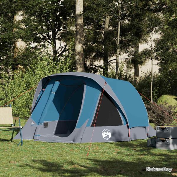 Tente de camping de cabine 4 personnes bleu imperm�able