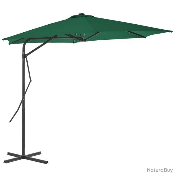 Parasol d'ext�rieur avec m�t en acier 300 cm Vert