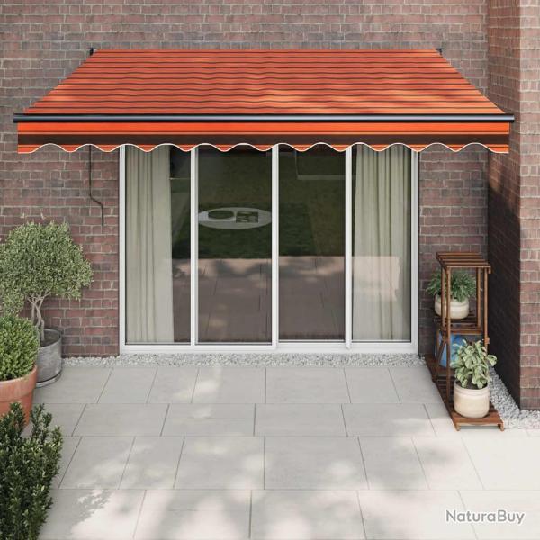 Auvent r�tractable automatique orange et marron 3,5x2,5 m