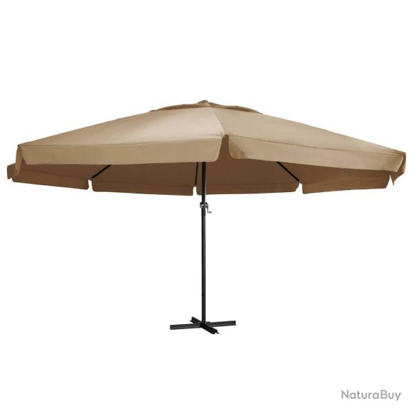Parasol de jardin avec m�t en aluminium 600 cm taupe