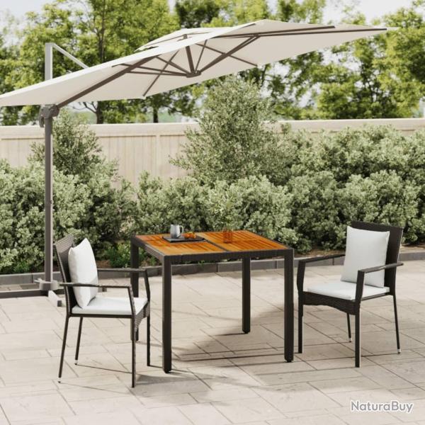 Ensemble � manger de jardin avec coussins 3 pcs Noir