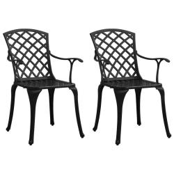 Chaises de jardin lot de 2 Aluminium coul&eacute; Noir