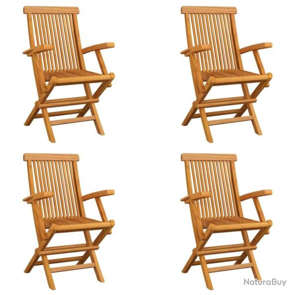 Chaises pliables de jardin lot de 4 Bois de teck solide