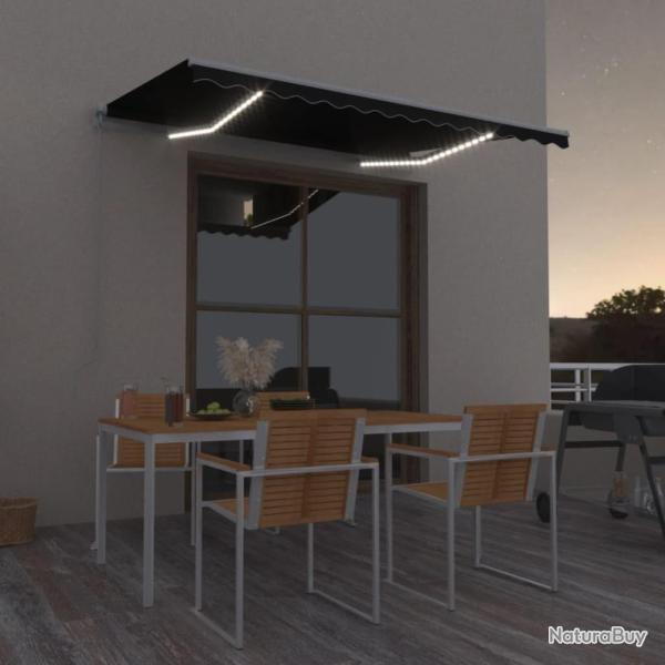 Auvent manuel r�tractable avec LED 350x250 cm Anthracite