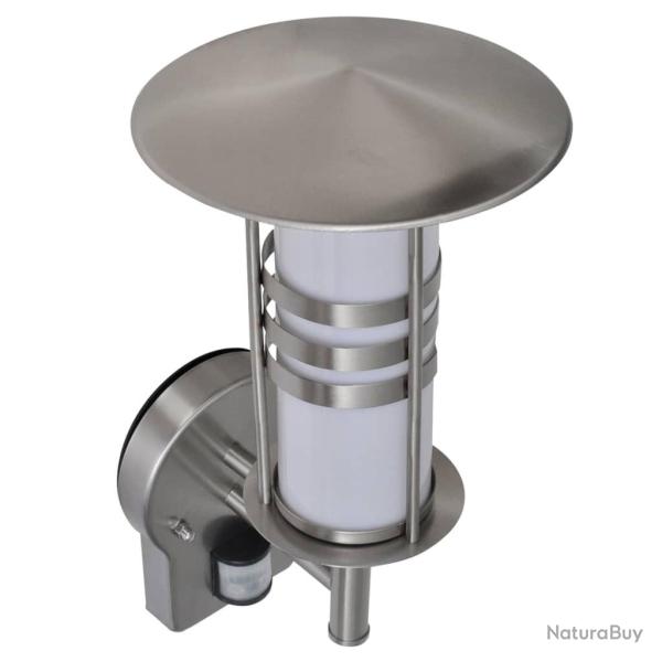 Lampe murale avec capteur Acier inoxydable Forme de pagode