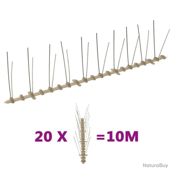 Ensemble de 20 pics � 2 rang�es contre oiseaux Plastique 10m