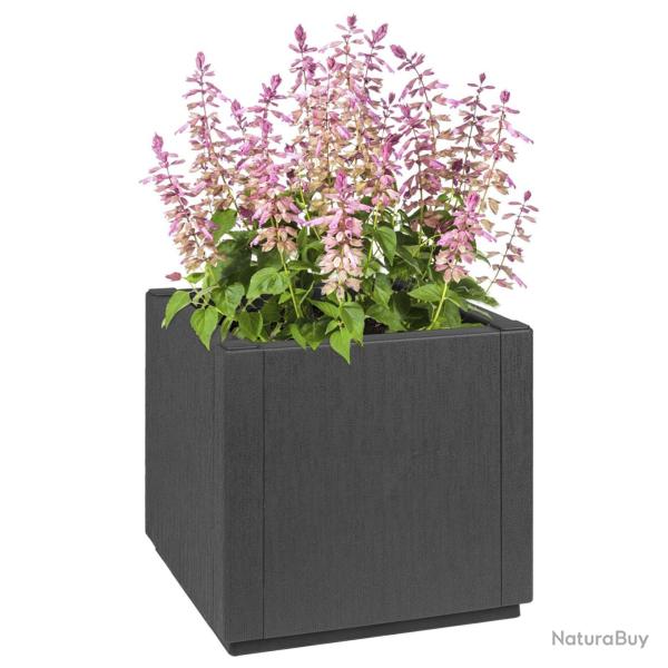 Jardiniergris fonc� 36x36x35 cm PP