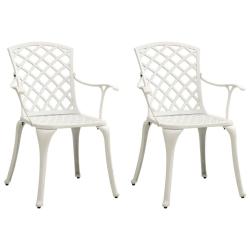 Chaises de jardin lot de 2 Aluminium coul&eacute; Blanc