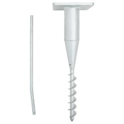 Base de parasol enterr&eacute; avec tringle 16x16x52 cm acier