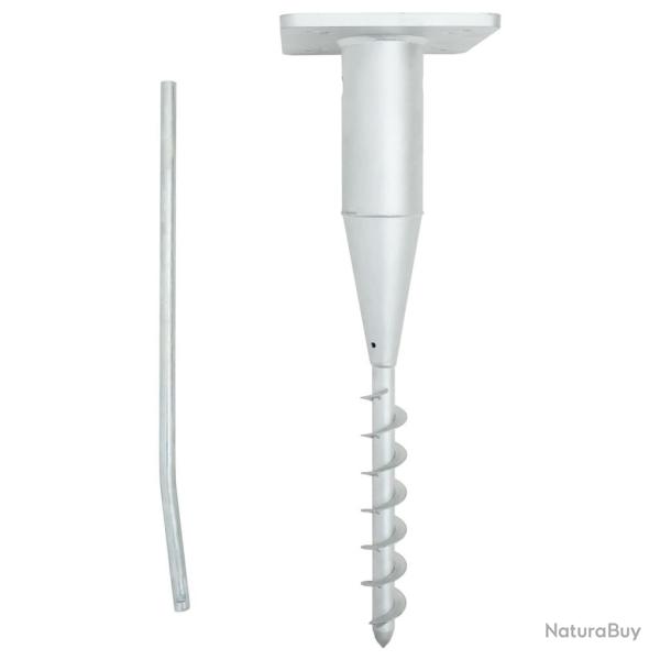 Base de parasol enterr� avec tringle 16x16x52 cm acier