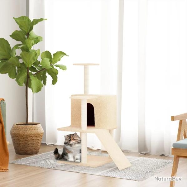 Arbre  chat avec griffoirs en sisal Crme 109 cm