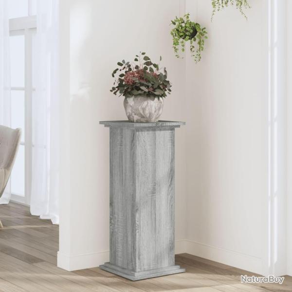Support pour plantes sonoma gris 33x33x80 cm bois d'ing�nierie