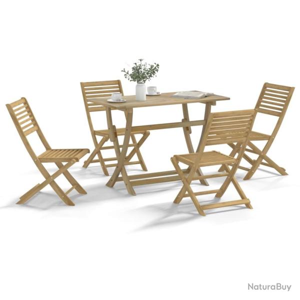 Ensemble � manger de jardin 5 pcs Bois d'acacia solide
