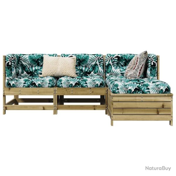 Salon de jardin 4 pcs bois de pin impr�gn�