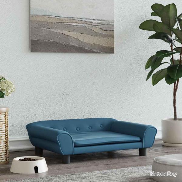 Lit pour chien bleu 70x48x22 cm velours