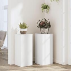 Supports pour plantes 2 pcs blanc 30x30x70 cm bois d'ing&eacute;nierie