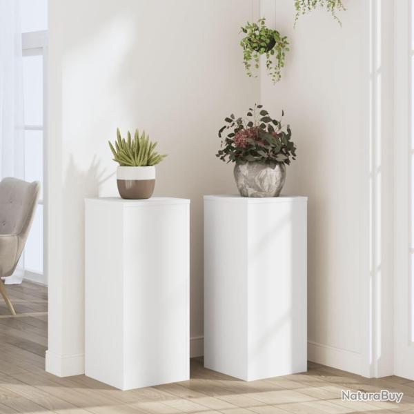 Supports pour plantes 2 pcs blanc 30x30x70 cm bois d'ing�nierie