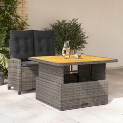Ensemble &agrave; manger de jardin et coussins 2 pcs gris rotin