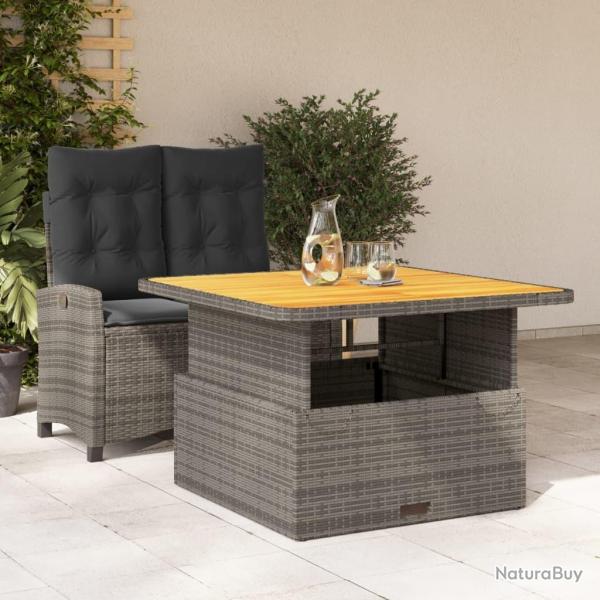 Ensemble � manger de jardin et coussins 2 pcs gris rotin