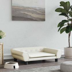 Lit pour chien cr&egrave;me 70x48x22 cm velours