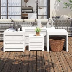 Ensemble de bo&icirc;tes de jardin 4 pcs blanc bois de pin massif