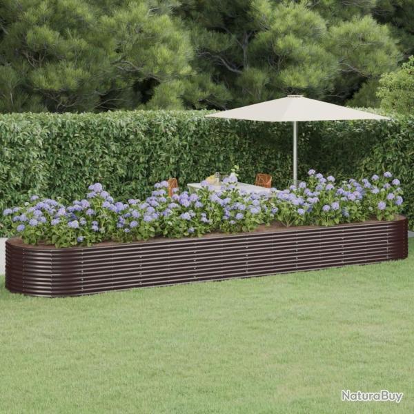 Lit sur�lev� de jardin Acier enduit de poudre marron