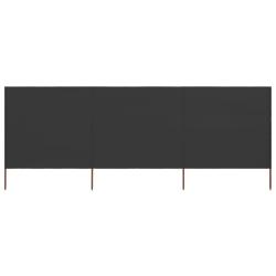 Paravent 3 panneaux Tissu 400 x 80 cm Anthracite