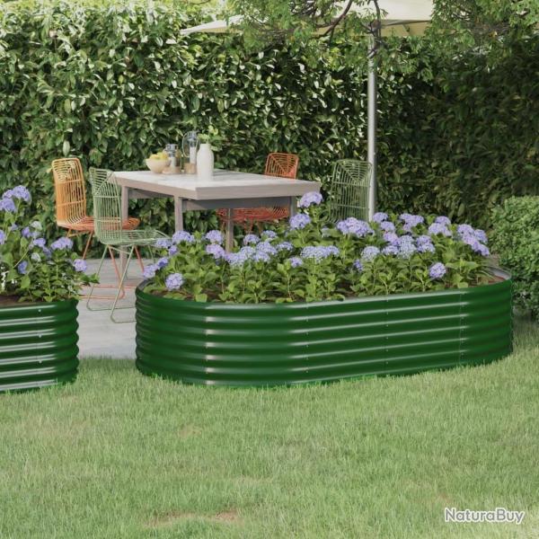 Lit sur�lev� de jardin Acier enduit de poudre 175x100x36cm Vert