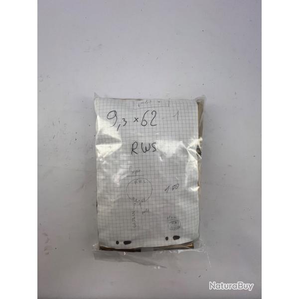 vrac lot  100 douille 9.3x62 rws mlang tir 1 fois