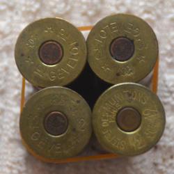 4 cartouches cuivre de collection calibre 12 lot B
