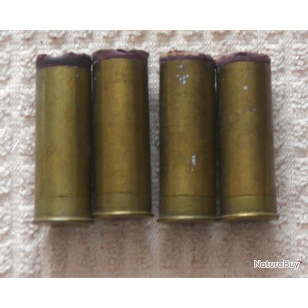 4 cartouches cuivre de collection calibre 12 lot B