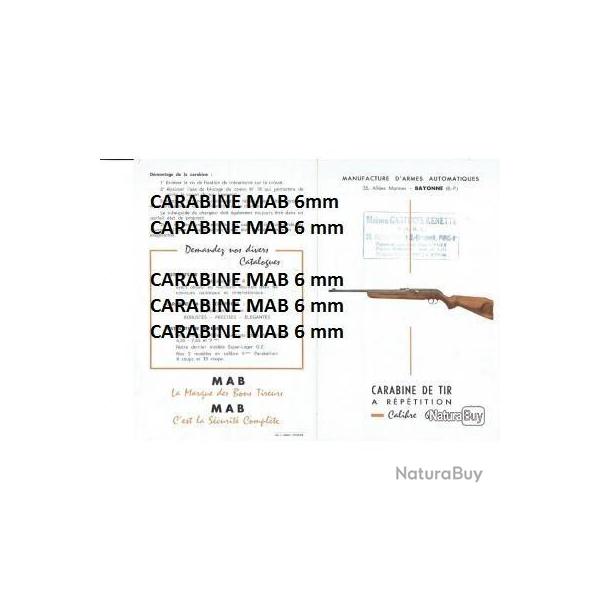 notice carabine MAB calibre 6mm (envoi par mail) - VENDU PAR JEPERCUTE (m2455)