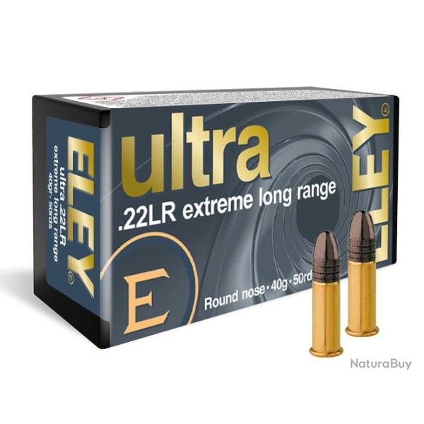 Vente flash ! LOT DE 500 MUNITIONS ELEY 22LR ULTRA EXTREME LONG RIFLE RN 40GR