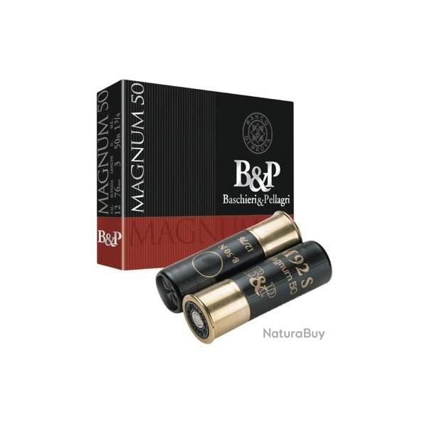 Boite de 10 cartouches B&P Magnum 50 cal.12/76 mm N�0 50g bourre � jupe