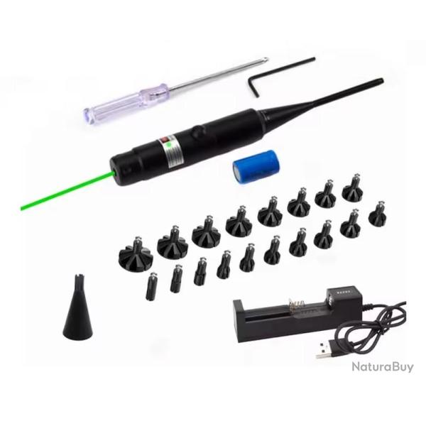 Collimateur de r�glage vert calibre 0.177 jusqu'� calibre 12 avec chargeur