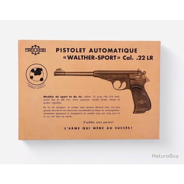Notice Manurhin Walther Sport - Calibre 22LR