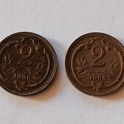 2 x 2 Hellers Fran&ccedil;ois Joseph 1er 1896  -Autriche