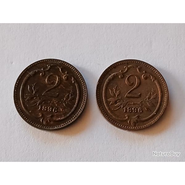 2 x 2 Hellers Fran�ois Joseph 1er 1896  -Autriche