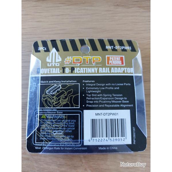 Adaptateur 11mm/21mm  Picatinny DTP - UTG
