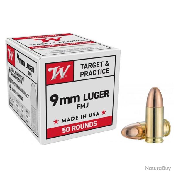 1000 Munitions WINCHESTER 9X19 FMJ 124GR 
