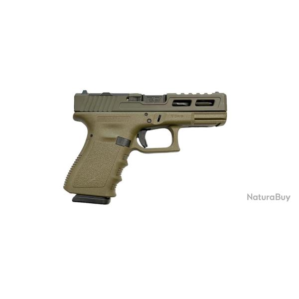 Pistolet Glock Zaffiri Custom 19 Gen 3 Zps.2 Od Green/Rmr - Canon Noir 9X19