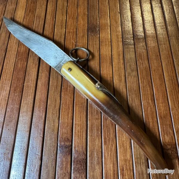 ANCIEN COUTEAU PLIANT A PALM PAR M.F MANUFRANCE 1895-1914 FRANCE CORNILLON WW1