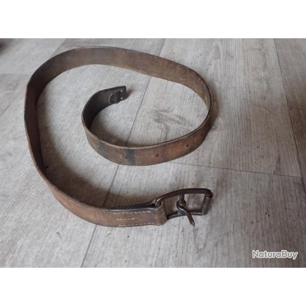 1918 Ceinture, ceinturon militaire arm�e suisse. Cuir de 103 cm