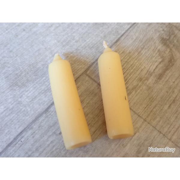 Lot de 2 bougies d'ordonnance Suisse pour lanterne des ann�es 1910 avant la lampe Monjardet