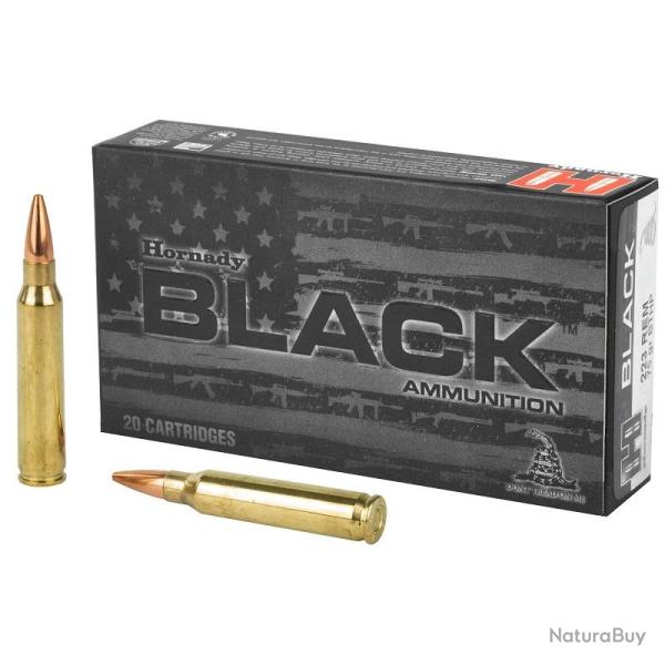 BOITE DE 20 CARTOUCHES HORNADY 223REM 75GR BTHP MATCH BLACK
