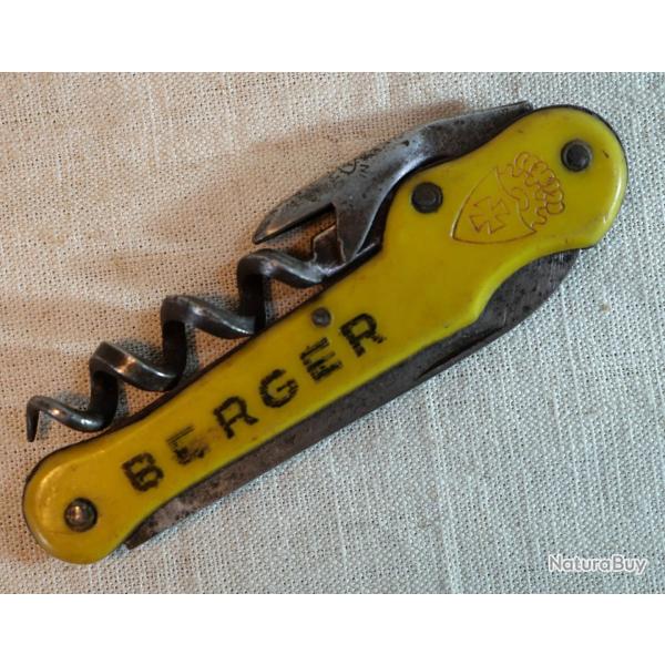Tire bouchons Limonadier canif ancien Corkscrew BERGER ressort cass� ref CAB25CNR007
