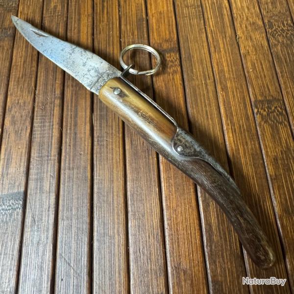 COUTEAU DE COLLECTION TARRY LEVIGNE A PALME MANCHE EN CORNE FRANCE THIERS