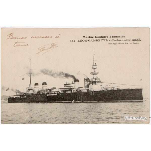 CPA - Marine Militaire- L�ON - GAMBETTA - Croiseur - Cuirasse- N�3342