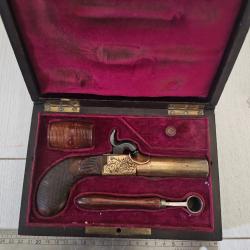 Coffret de pistolet a percussions Marine a grenailles