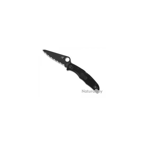 Couteau Spyderco PACIFIC SALT 2 lame  dents acier H-2 revtement nitrure de titane  cran